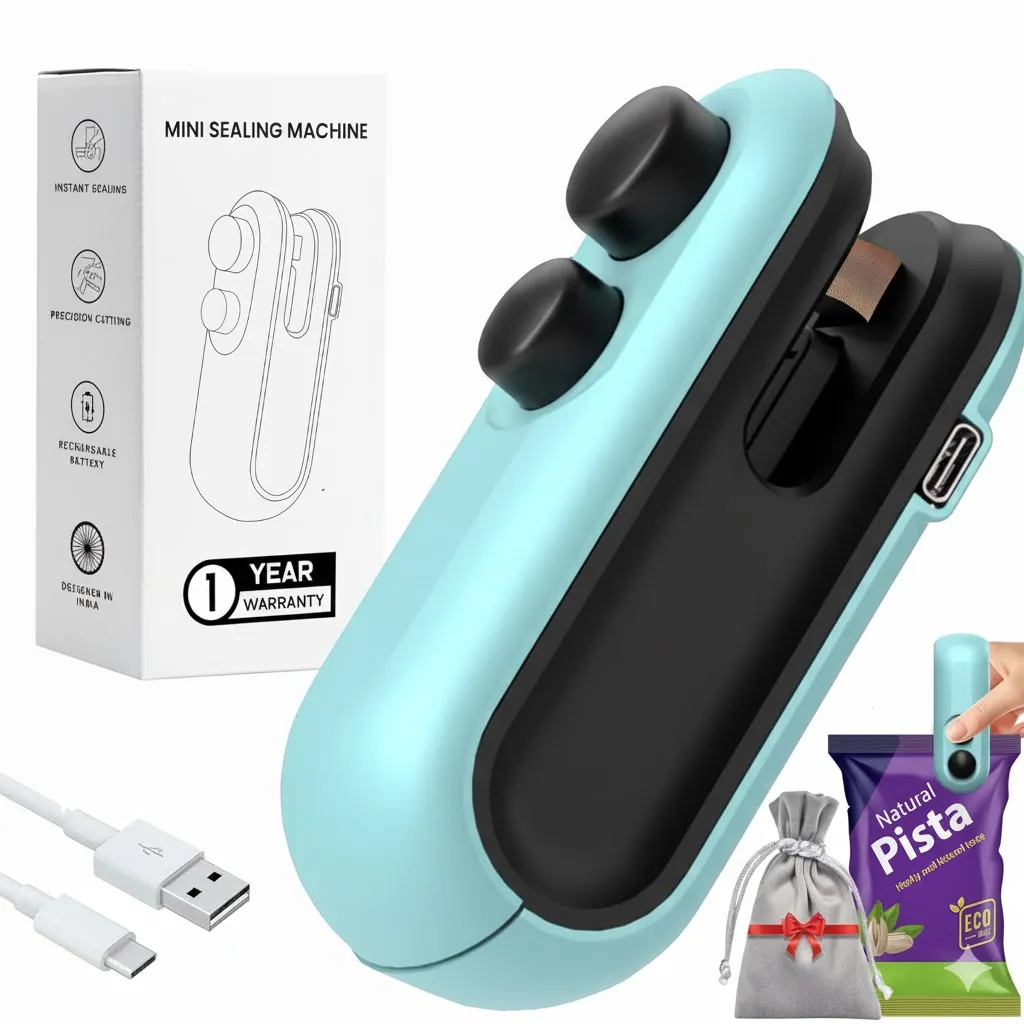 Portable Mini Sealing Machine, Handheld Packet Sealer for Food, Snacks, Chips, Fresh Storage, Plastic Bags Sealing Machine