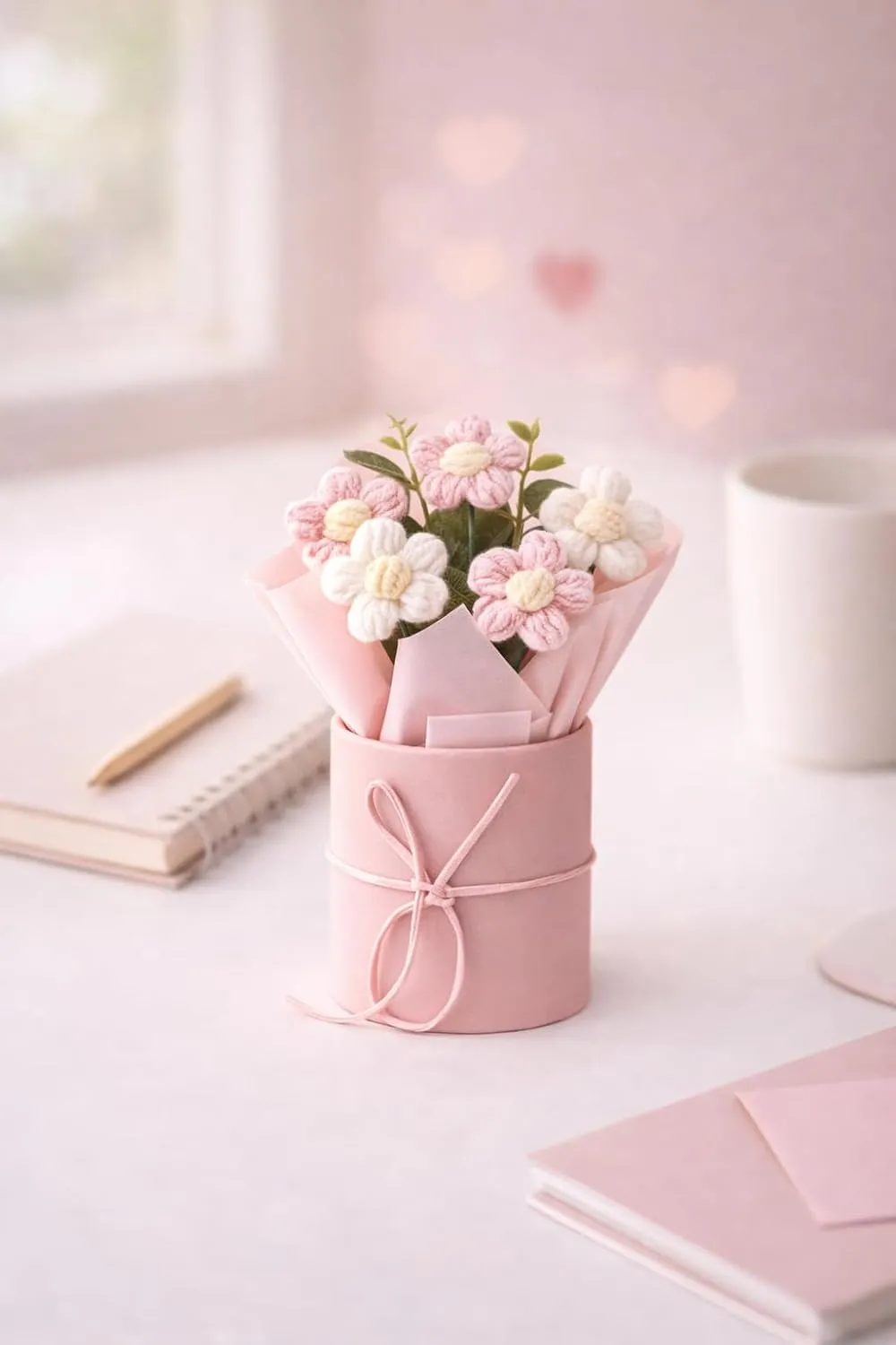 Handmade Crochet Flower Bouquet Gift – Artificial Flowers for Home Décor & Gifting