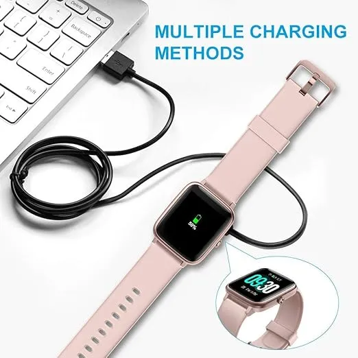 Smart Watch Charging Cable, Watch Holder Magnetic 24k Gold Plated 2 pin Cable, Compatible with T55, T100, T200/T200plus,Watch Charger Adapter for Smart Watch