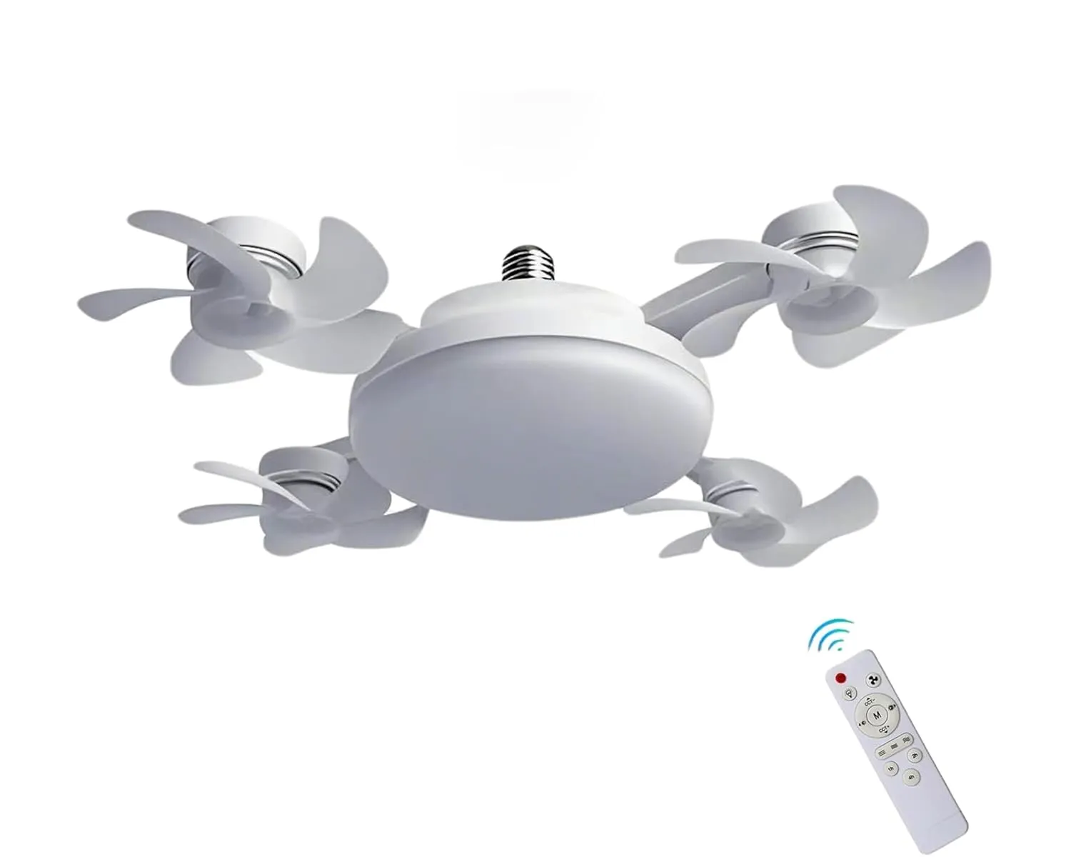4 Blade Adjustable Ceiling Fan Light with Remote Control