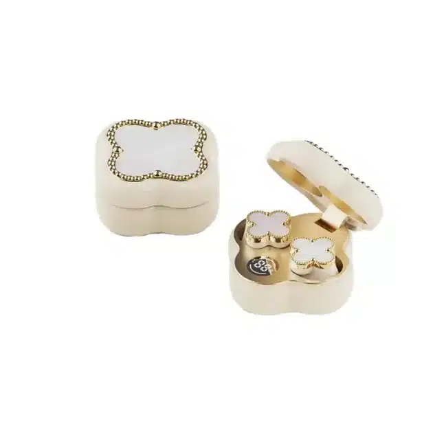 Luxury Clover Shape Wireless Bluetooth Earbuds with
Compact Charging Case