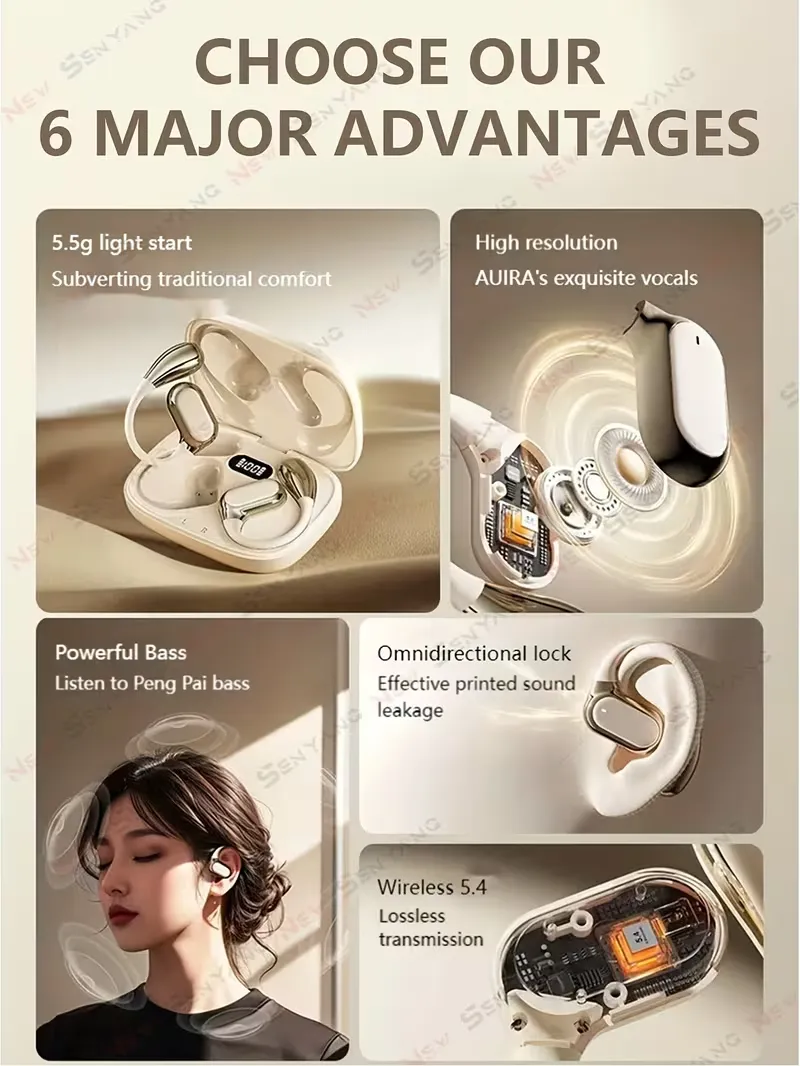 Wireless Earpods, On-Ear None-In-Ear Headset, Gaming Couples Earbuds 9D Stereo HIFI Bass HD Calling, for Android for iPhone Cellphone, Smart Headphones, Sports Earpieces